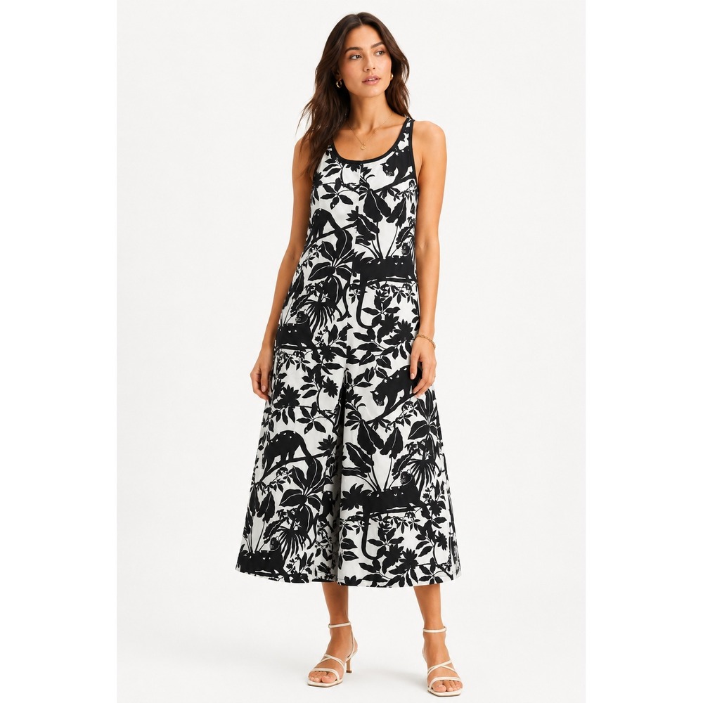 Maeve Chrysanthemum Wide-Leg Jumpsuit Medium Jungle Animal Print